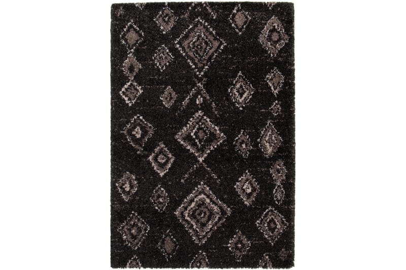Windsor Kilim Ryematte Rektangulær 160x230 cm - Svart - Ryeteppe - Håndvevde tepper - Gummiert tepper - Små tepper - Mønstrede tepper - Store tepper