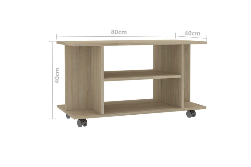 TV-benk med hjul sonoma eik 80x40x40 cm sponplate - Brun - Tekstiler - Tepper & Matter - Moderne tepper - Ullteppe