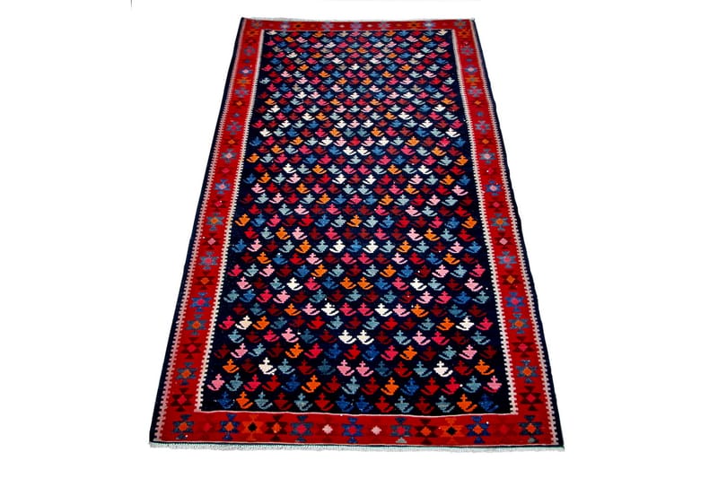 Håndknyttet Persisk Matte 132x281 cm Kelim - Mørkeblå/Rød - Tekstiler - Tepper & Matter - Orientalske tepper - Kelimtepper