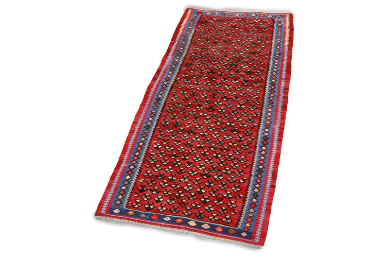 Håndknyttet Persisk Matte 100x226 cm Kelim - Rød / Blå - Tekstiler - Tepper & Matter - Orientalske tepper - Kelimtepper