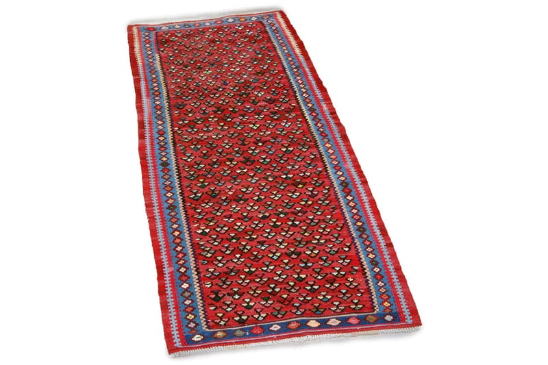 Håndknyttet Persisk Matte 100x226 cm Kelim - Rød / Blå - Tekstiler - Tepper & Matter - Orientalske tepper - Kelimtepper