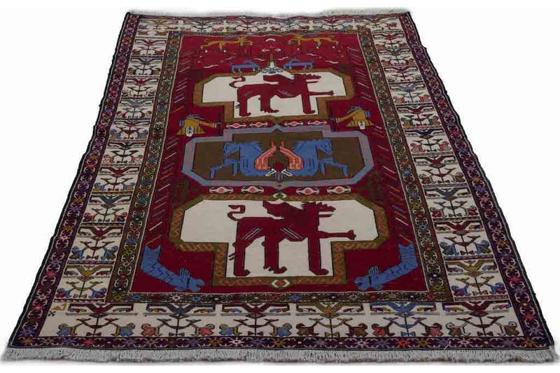 Håndknyttet Persisk Lappeteppe 117x195 cm Kelim - Rød / Beige - Tekstiler - Tepper & Matter - Orientalske tepper - Kelimtepper