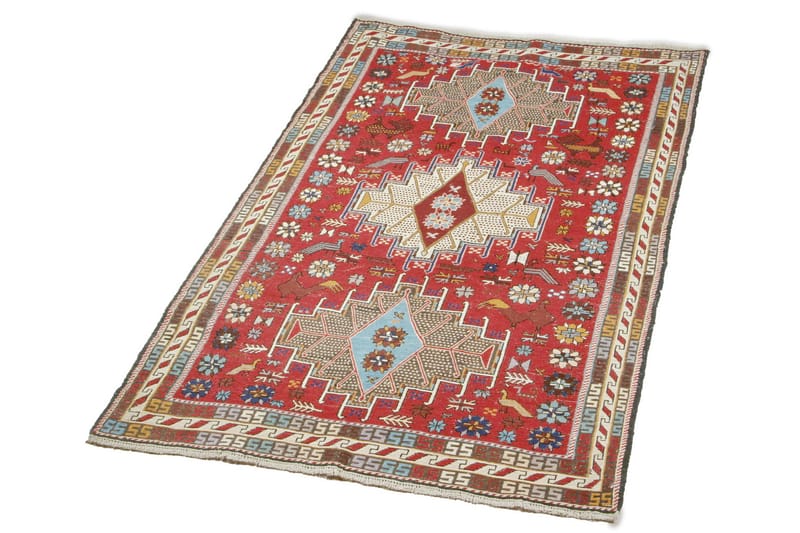 Håndknyttet Persisk Matte Varni 124x205 cm Kelim - Rød / Beige - Tekstiler - Tepper & Matter - Orientalske tepper - Kelimtepper