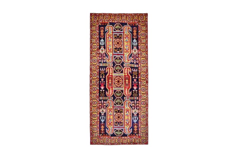 Håndknyttet Persisk Matte 132x310 cm - Mørkeblå/Gul - Tekstiler - Tepper & Matter - Orientalske tepper - Persisk matte