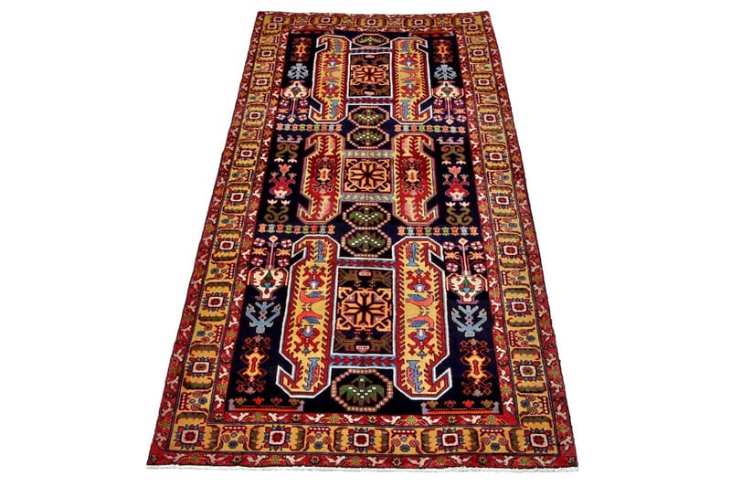 Håndknyttet Persisk Matte 132x310 cm - Mørkeblå/Gul - Tekstiler - Tepper & Matter - Orientalske tepper - Persisk matte