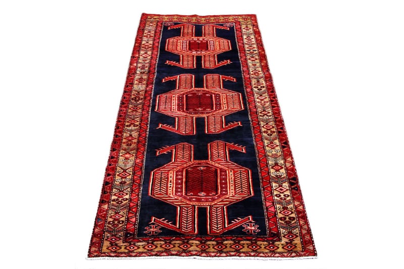 Håndknyttet Persisk Matte 141x330 cm - Rød/Mørkeblå - Tekstiler - Tepper & Matter - Orientalske tepper - Persisk matte