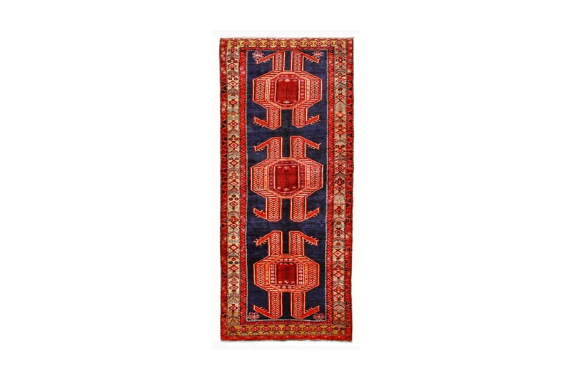 Håndknyttet Persisk Matte 141x330 cm - Rød/Mørkeblå - Tekstiler - Tepper & Matter - Orientalske tepper - Persisk matte