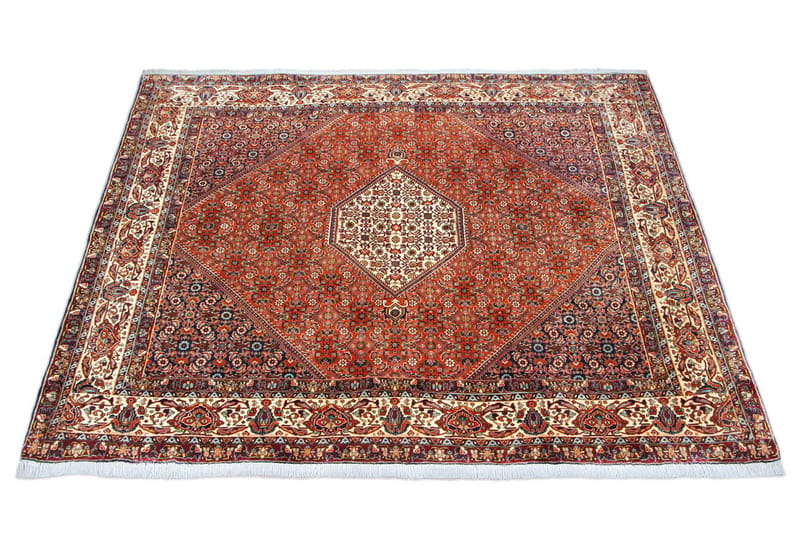 Håndknyttet Persisk Matte 200x200 cm - Kobber/Beige - Tekstiler - Tepper & Matter - Orientalske tepper - Persisk matte