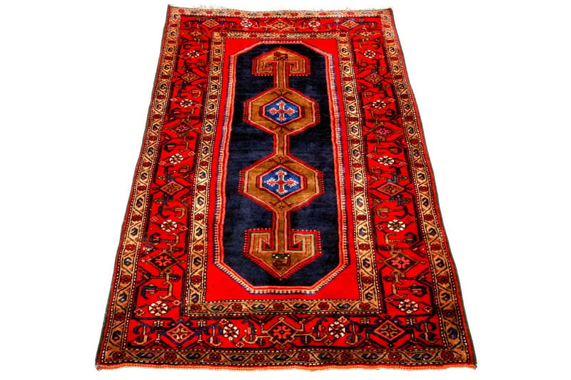 Håndknyttet Persisk Qoltoq Matte 130x255 cm - Mørkeblå/Rød - Tekstiler - Tepper & Matter - Orientalske tepper - Persisk matte