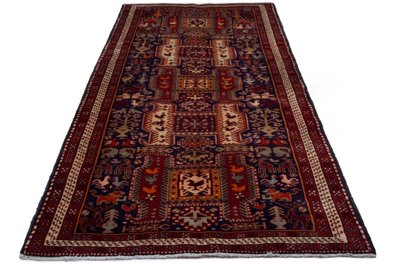 Håndknyttet Persisk Matte 129x307 cm - Mørkeblå/Rød - Tekstiler - Tepper & Matter - Orientalske tepper - Persisk matte