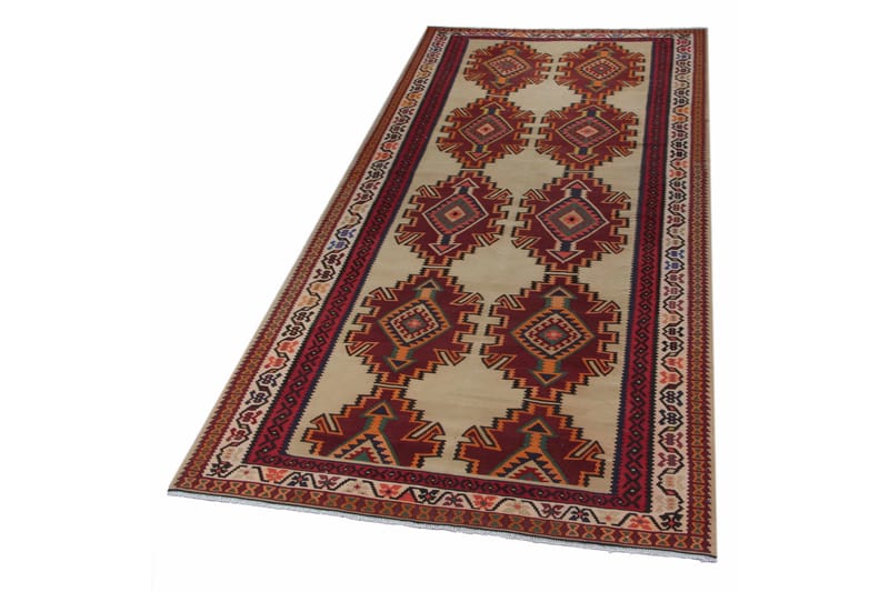 Håndknyttet Persisk Matte Varni 194x379 cm Kelim - Rød / Beige - Tekstiler - Tepper & Matter - Orientalske tepper - Persisk matte