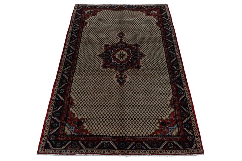 Håndknyttet Persisk Matte Varni 146x376 cm Kelim - Beige/Mørkeblå - Tekstiler - Tepper & Matter - Orientalske tepper - Persisk matte