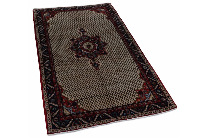 Håndknyttet Persisk Matte Varni 146x376 cm Kelim - Beige/Mørkeblå - Tekstiler - Tepper & Matter - Orientalske tepper - Persisk matte