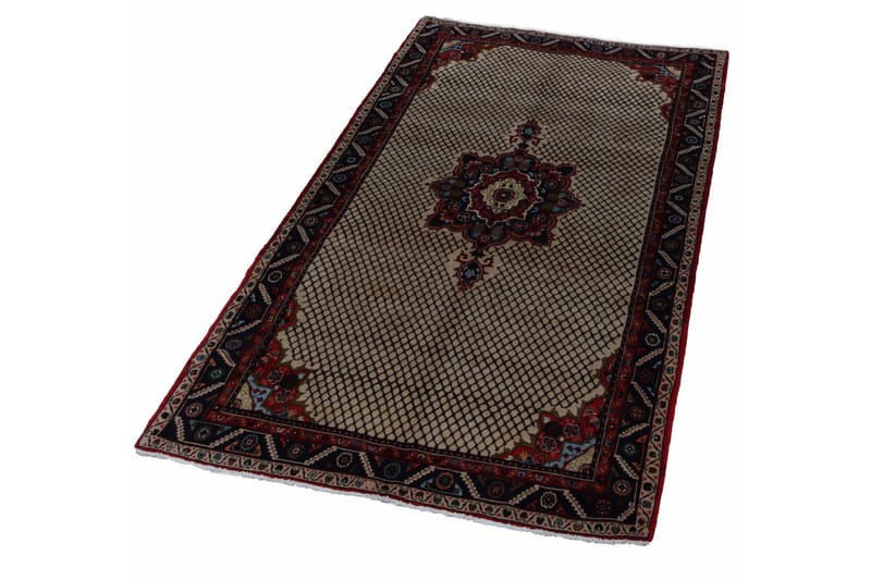 Håndknyttet Persisk Matte Varni 146x376 cm Kelim - Beige/Mørkeblå - Tekstiler - Tepper & Matter - Orientalske tepper - Persisk matte