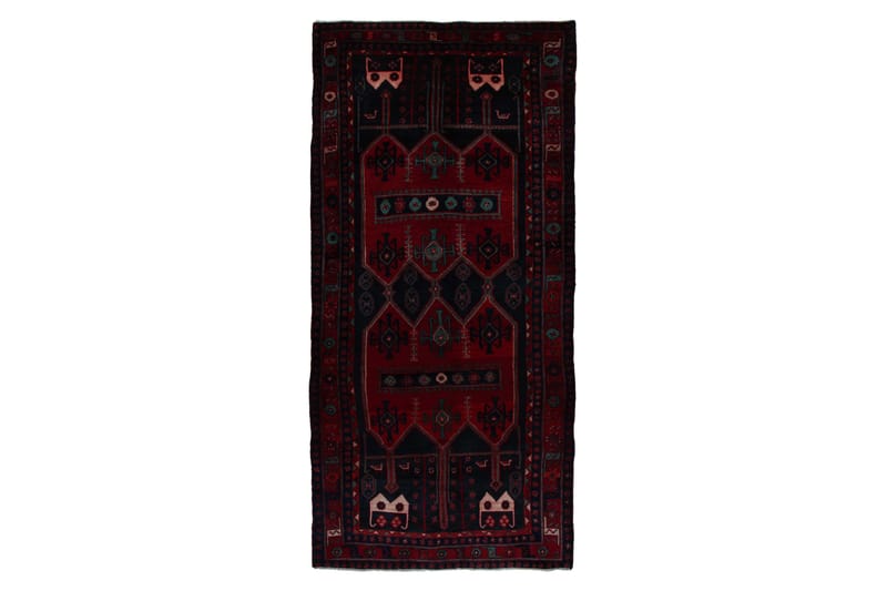 Håndknyttet Persisk Matte 141x329 cm - Rød/Mørkeblå - Tekstiler - Tepper & Matter - Orientalske tepper - Persisk matte