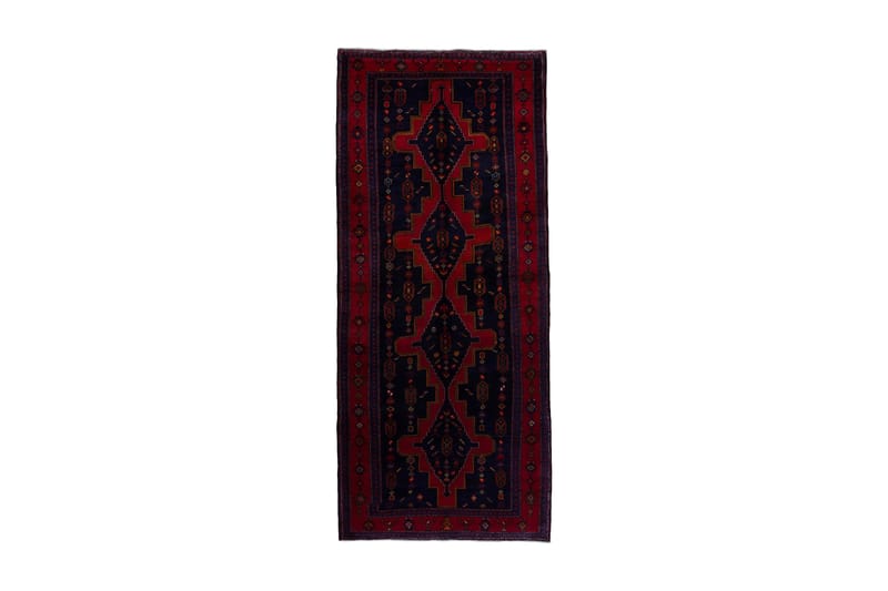 Håndknyttet Persisk Matte 140x346 cm - Mørkeblå/Rød - Tekstiler - Tepper & Matter - Orientalske tepper - Persisk matte