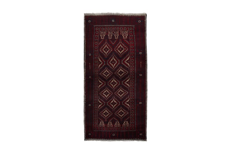 Håndknyttet Persisk Matte Bølge 90x193 cm Kelim - Rød / Svart - Tekstiler - Tepper & Matter - Orientalske tepper - Persisk matte