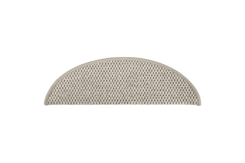 Selvklebende trappematter sisal-utseende 15 stk 56x20cm - Silver - Tekstiler - Tepper & Matter - Spesialmatte - Trappetepper