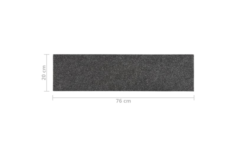 Selvklebende trappematter 15 stk 76x20 cm gråbrun - Grå - Tekstiler - Tepper & Matter - Spesialmatte - Trappetepper