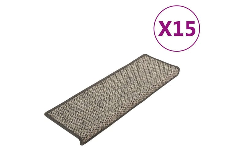 Selvklebende trappematter sisal 15 stk 65x25 cm - Beige - Tekstiler - Tepper & Matter - Spesialmatte - Trappetepper