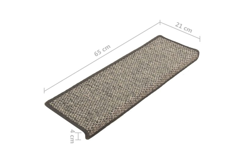 Selvklebende trappematter sisal 15 stk 65x25 cm - Beige - Tekstiler - Tepper & Matter - Spesialmatte - Trappetepper