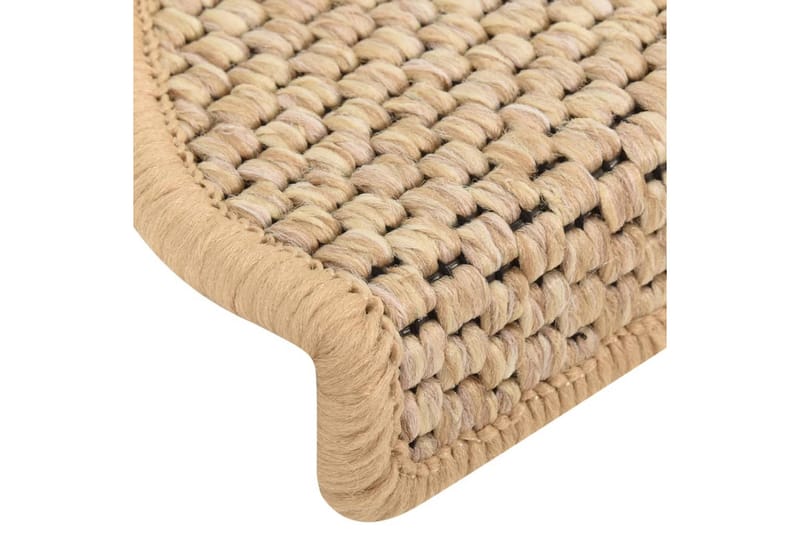 Selvklebende trappematter sisal 15 stk 65x25 cm lys beige - Beige - Tekstiler - Tepper & Matter - Spesialmatte - Trappetepper