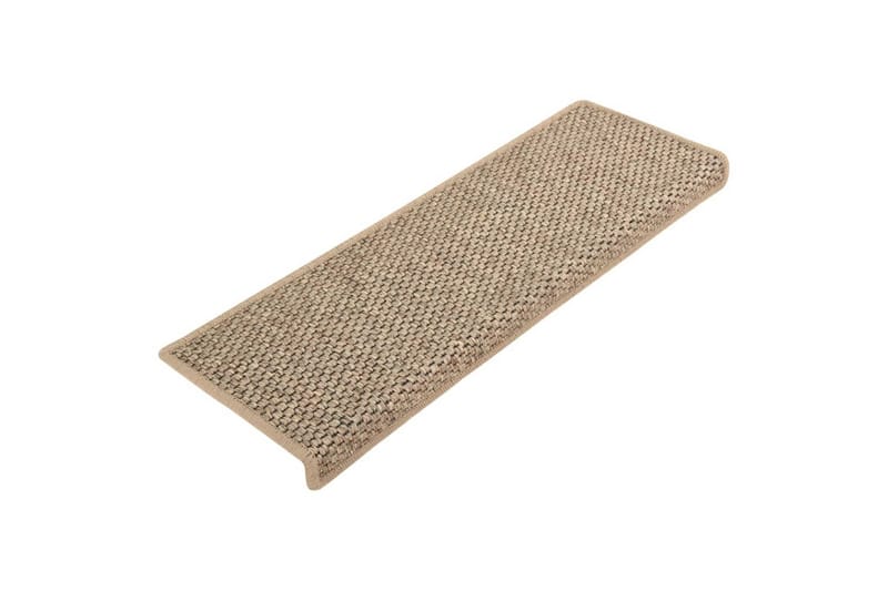 Selvklebende trappematter sisal 15 stk 65x25 cm mørk beige - Beige - Tekstiler - Tepper & Matter - Spesialmatte - Trappetepper