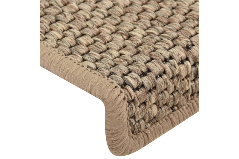 Selvklebende trappematter sisal 15 stk 65x25 cm mørk beige - Beige - Tekstiler - Tepper & Matter - Spesialmatte - Trappetepper