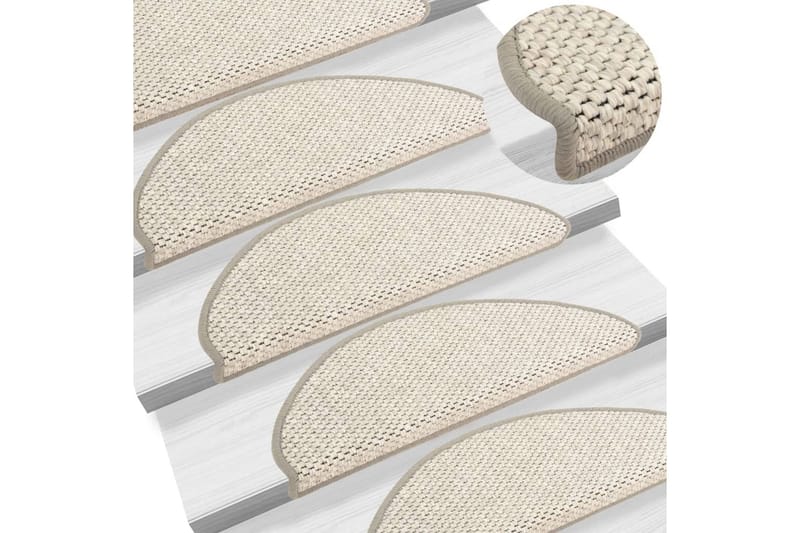 Selvklebende trappematter sisal-utseende 15 stk 65x25 cm - Beige - Tekstiler - Tepper & Matter - Spesialmatte - Trappetepper