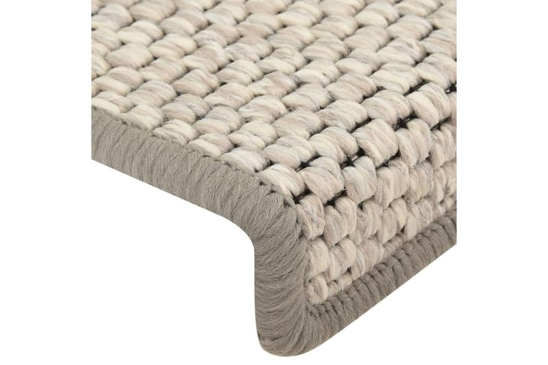 Selvklebende trappematter sisal-utseende 15 stk 65x25 cm - Beige - Trappetepper - Små tepper - Mønstrede tepper - Store tepper - Håndvevde tepper - Gummiert tepper