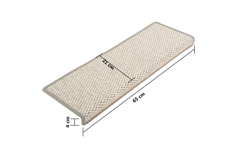 Selvklebende trappematter sisal-utseende 15 stk 65x25 cm - Beige - Tekstiler - Tepper & Matter - Spesialmatte - Trappetepper