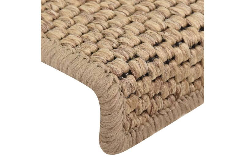 Selvklebende trappematter sisal-utseende 15 stk 65x25 cm - Brun - Tekstiler - Tepper & Matter - Spesialmatte - Trappetepper