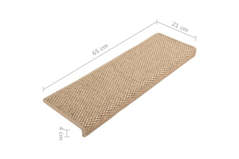 Selvklebende trappematter sisal-utseende 15 stk 65x25 cm - Brun - Tekstiler - Tepper & Matter - Spesialmatte - Trappetepper