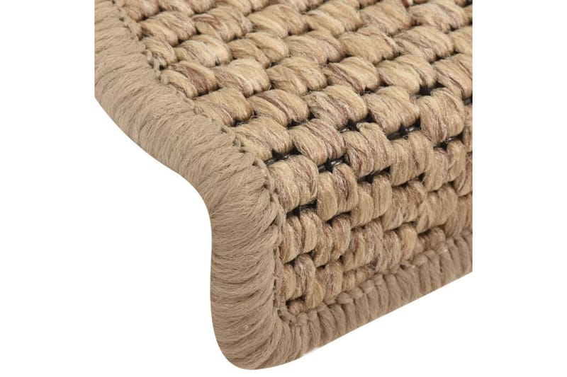 Selvklebende trappematter sisal-utseende 15 stk 65x25cm - Brun - Tekstiler - Tepper & Matter - Spesialmatte - Trappetepper