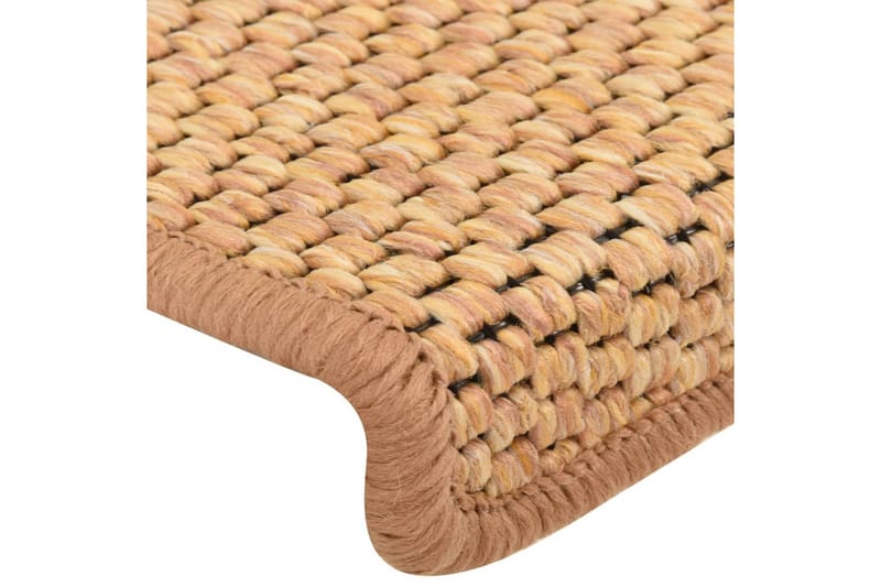 Selvklebende trappematter sisal-utseende 15 stk 65x25cm - Oransj - Tekstiler - Tepper & Matter - Spesialmatte - Trappetepper