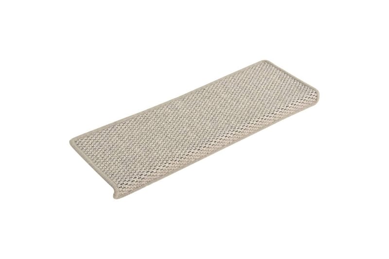 Selvklebende trappematter sisal-utseende 15 stk 65x25cm - Silver - Tekstiler - Tepper & Matter - Spesialmatte - Trappetepper