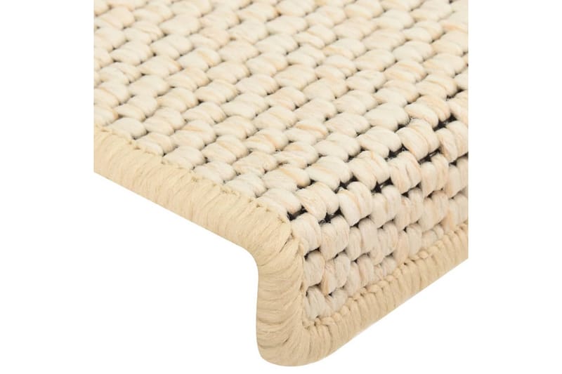 Selvklebende trappematter sisal-utseende 15stk 65x25cm - Krem - Tekstiler - Tepper & Matter - Spesialmatte - Trappetepper