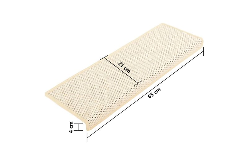 Selvklebende trappematter sisal-utseende 15stk 65x25cm - Krem - Tekstiler - Tepper & Matter - Spesialmatte - Trappetepper