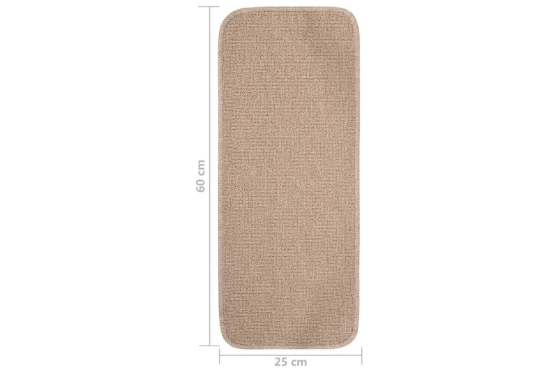 Trappematter 15 stk 60x25 cm beige sklisikker - Beige - Tekstiler - Tepper & Matter - Spesialmatte - Trappetepper