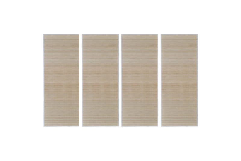 Tepper i naturlig bambus rektangulr 4 stk 120x180 cm - Beige - Tepper & Matter - Gummiert tepper - Små tepper - Mønstrede tepper - Store tepper - Håndvevde tepper