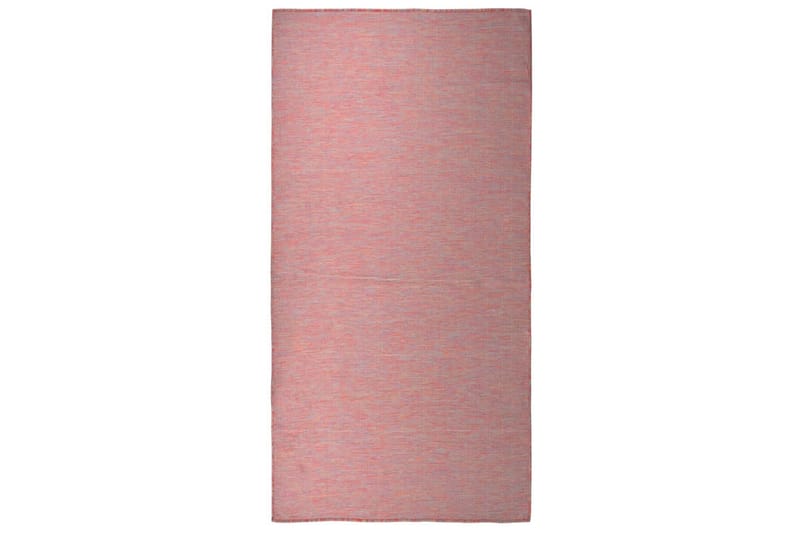 Utendørs flatvevd teppe 100x200 cm rød - Rød - Gummiert tepper - Plastmatte balkong - Små tepper - Mønstrede tepper - Store tepper - Balkongmatte - Håndvevde tepper - Utendørstepper