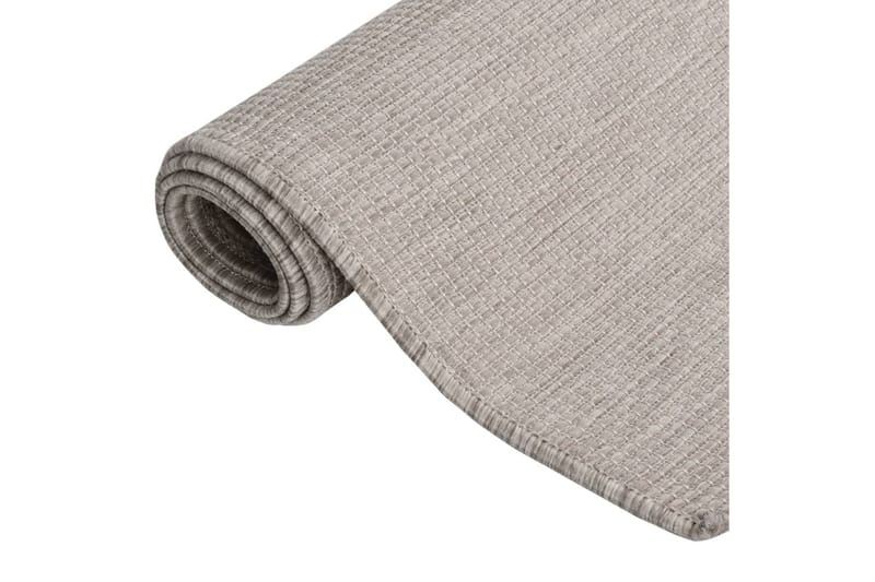 Utendørs flatvevd teppe 140x200 cm gråbrun - Taupe - Tekstiler - Tepper & Matter - Utendørstepper