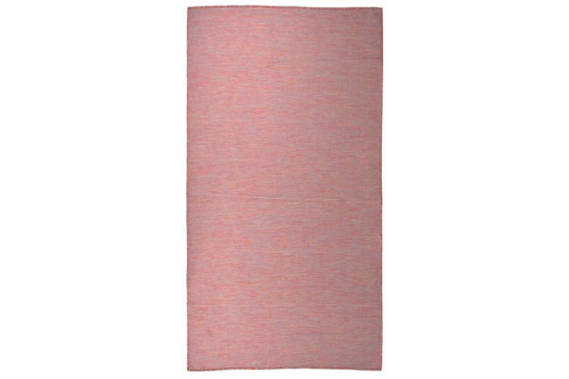 Utendørs flatvevd teppe 80x150 cm rød - Rød - Gummiert tepper - Plastmatte balkong - Små tepper - Mønstrede tepper - Store tepper - Balkongmatte - Håndvevde tepper - Utendørstepper
