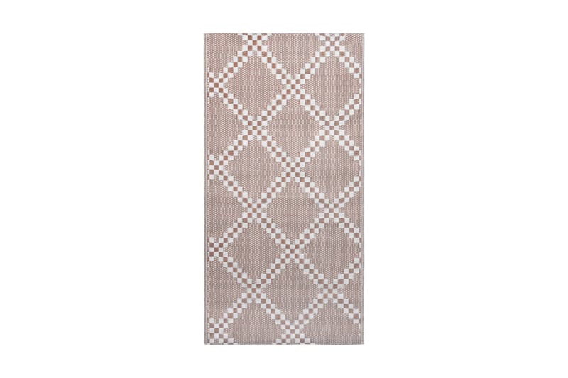 Uteteppe brun 160x230 cm PP - Gummiert tepper - Plastmatte balkong - Små tepper - Mønstrede tepper - Store tepper - Balkongmatte - Håndvevde tepper - Utendørstepper