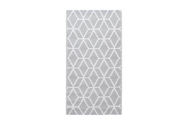 Uteteppe grå 160x230 cm PP - Gummiert tepper - Plastmatte balkong - Små tepper - Mønstrede tepper - Store tepper - Balkongmatte - Håndvevde tepper - Utendørstepper