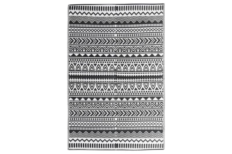 Uteteppe svart 160x230 cm PP - Svart - Gummiert tepper - Plastmatte balkong - Små tepper - Mønstrede tepper - Store tepper - Balkongmatte - Håndvevde tepper - Utendørstepper