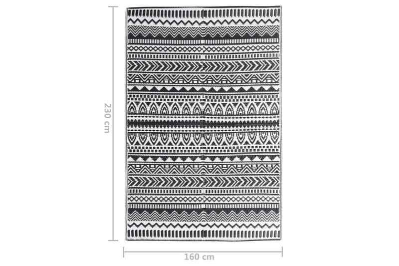 Uteteppe svart 160x230 cm PP - Svart - Gummiert tepper - Plastmatte balkong - Små tepper - Mønstrede tepper - Store tepper - Balkongmatte - Håndvevde tepper - Utendørstepper