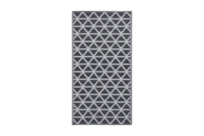 Uteteppe svart 190x290 cm PP - Gummiert tepper - Plastmatte balkong - Små tepper - Mønstrede tepper - Store tepper - Balkongmatte - Håndvevde tepper - Utendørstepper
