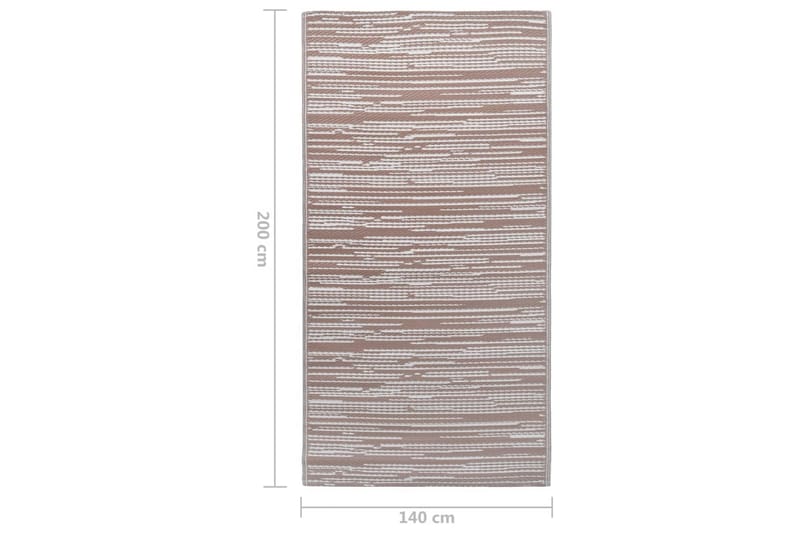 Uteteppe gråbrun 140x200 cm PP - Taupe - Gummiert tepper - Plastmatte balkong - Små tepper - Mønstrede tepper - Store tepper - Balkongmatte - Håndvevde tepper - Utendørstepper