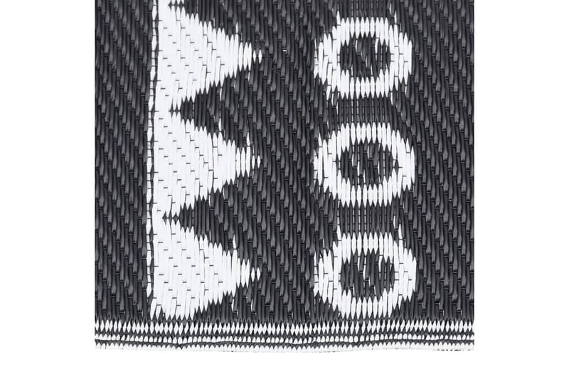 Uteteppe svart 120x180 cm PP - Svart - Gummiert tepper - Plastmatte balkong - Små tepper - Mønstrede tepper - Store tepper - Balkongmatte - Håndvevde tepper - Utendørstepper